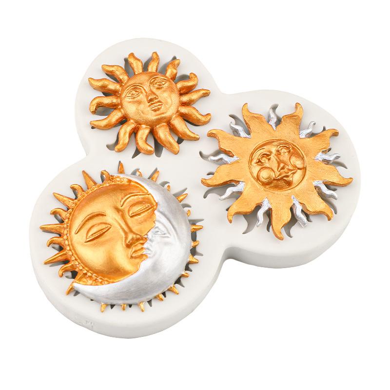 Силиконовая форма для мастики Солнце Луна Лицо DIY Инструмент для украшения торта Сахарная паста Шоколад Глина Форма для гампасты Инструмент для выпечки кексов