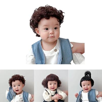 Стильные аксессуары для волос для детей 1-3 лет, милая детская шапочка для косплея, парик, головной убор, кепка, накладка для волос, милый реквизит для фотосъемки
