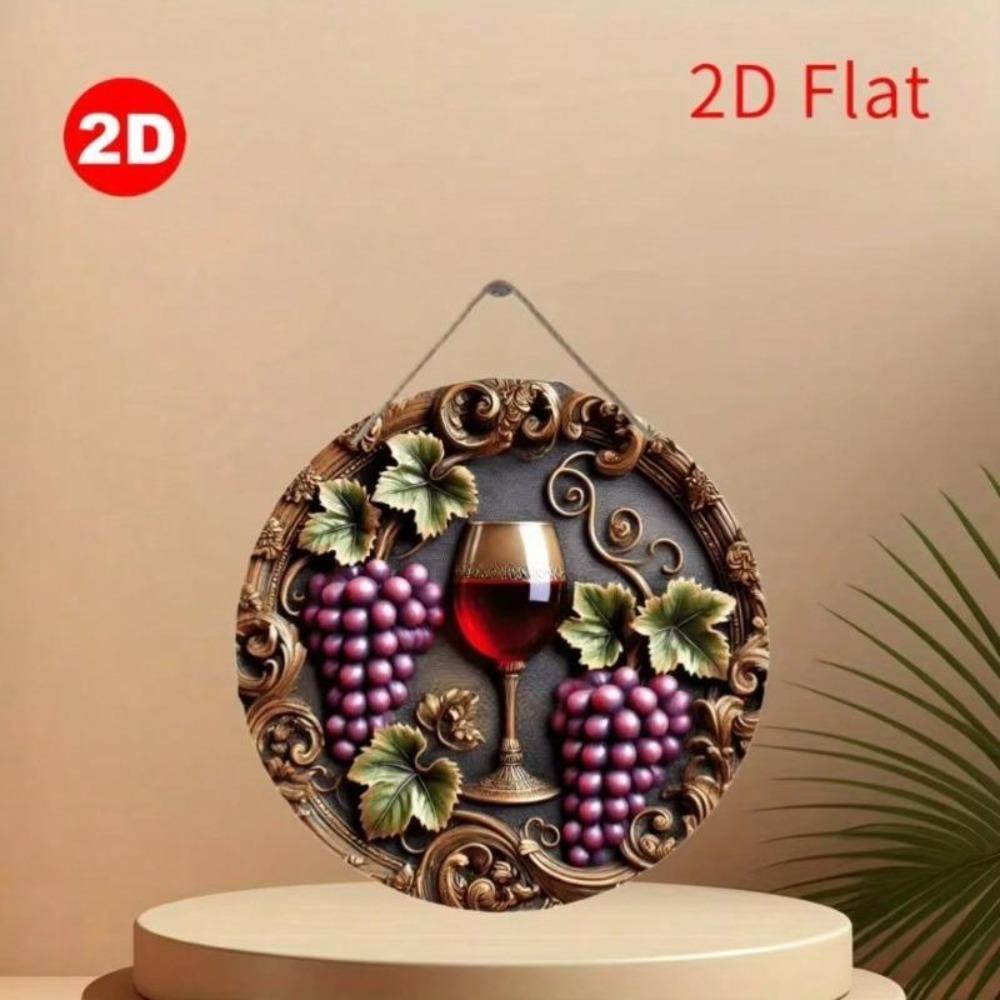 Металлическая жестяная табличка Винтаж Вино Листья винограда Настенное искусство Декор для дома и сада