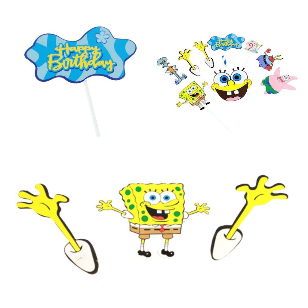 Squarepants Themed Spongebob Cake Decorating Kids Birthday Party Cute Supplies