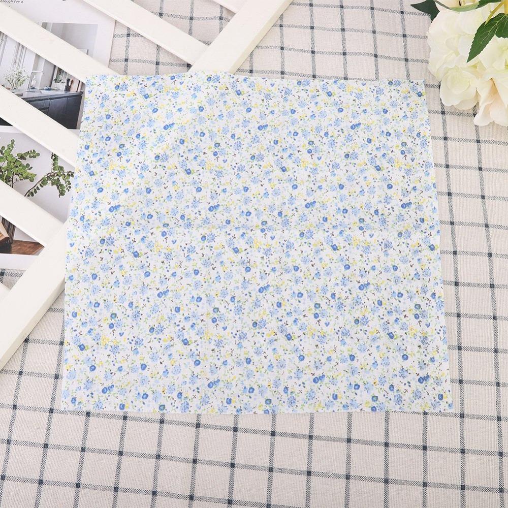 7Pcs Blue floral pattern Fabric Bundle Quilting Fabric Hand quilt production