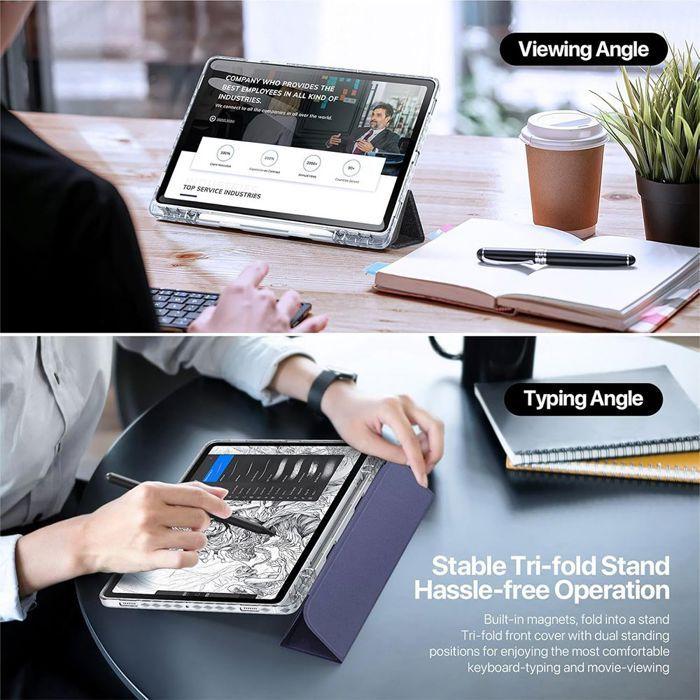 Coque de Protection - BOOLING - pour Samsung Galaxy Tab A9 - Etui Bleu Marine - Verre Trempé - Compartiment Stylet