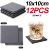 4-12 шт. многоразовых подставок из натурального камня, противоскользящие квадратные подставки под напитки из сланца для чашек, бара, кухонного коврика для чашки, подставки под напитки для дома