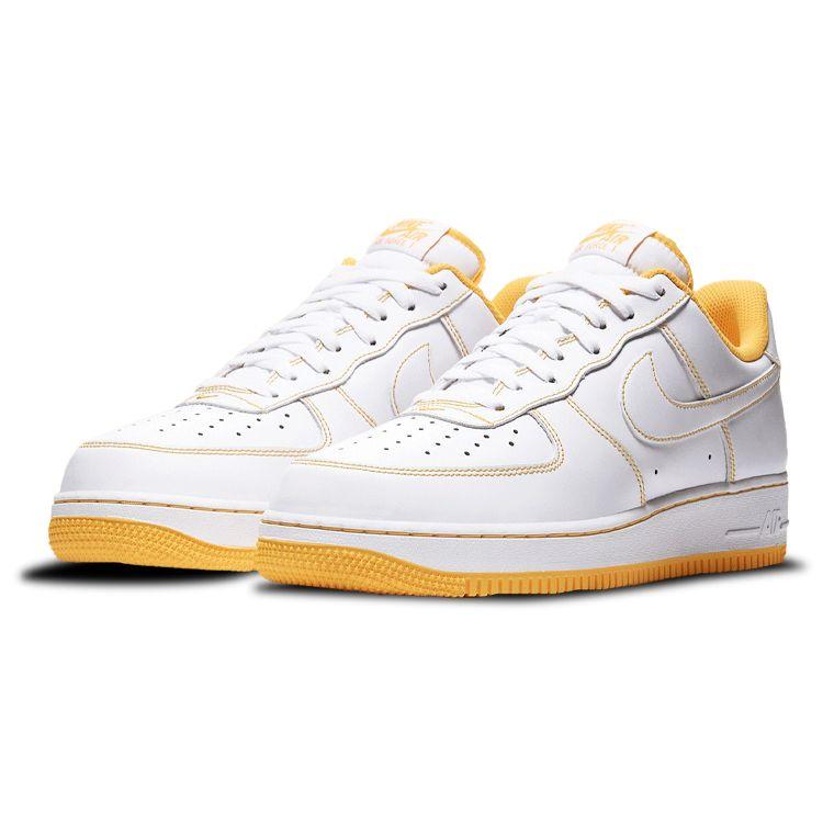 Nike Air Force 1 07 Contrast Stitch — белые мужские кроссовки Laser Orange CV1724-102