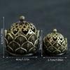 Retro Copper Small Lotus Hollow Out Incense Stick Burner Brass Incense Holder