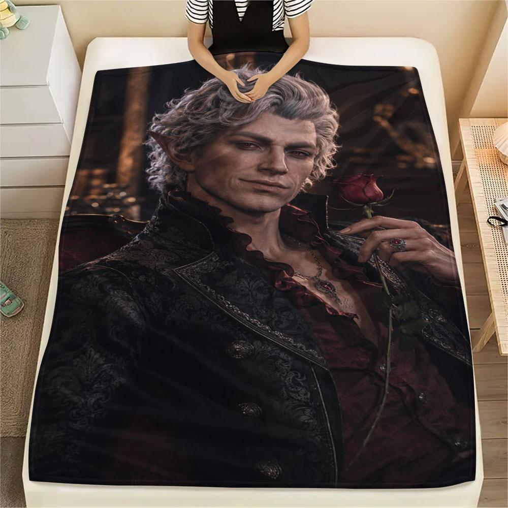 1PC Astarion Ancunín Patterned Flannel Blanket Suitable For All Seasons for Home Decor Warmth and Comfort Gifts Holiday Present
