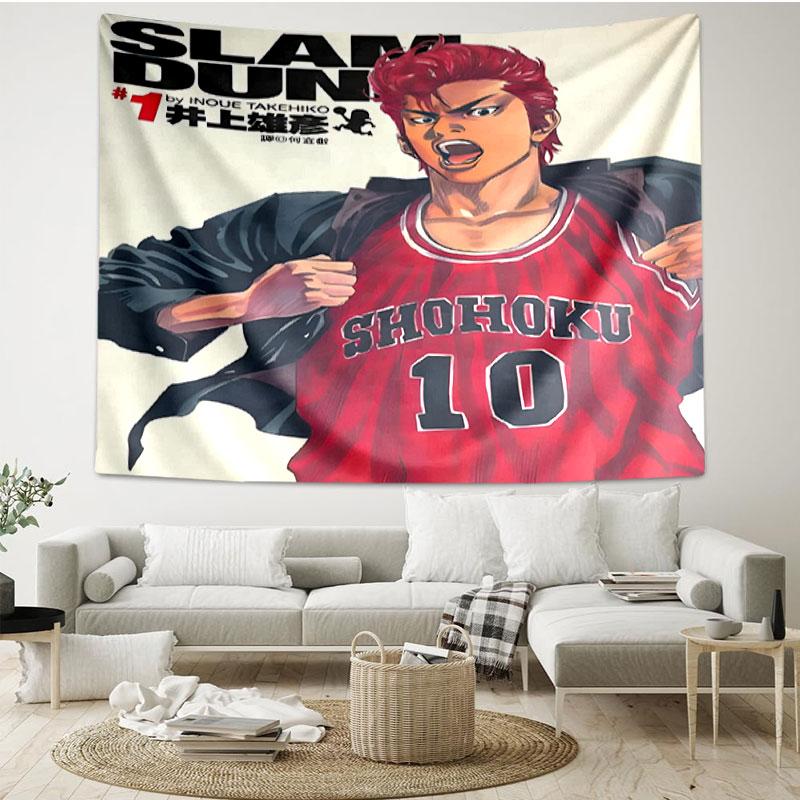SLAM DUNK Print Tapestry - Portable Wall Decor Cloth, for Home, Dorm, Travel, Bedroom, Living Room - Ideal Birthday Housewarming Gift