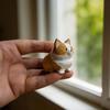 Ручная резьба Декоративная деревянная фигурка корги Мини Милая собака Статуэтка животного Украшение Скульптура Домашний Настольный Декор Подарок для любителей собак