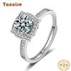 Tancise Classic 925 Sterling Silver Moissanite Ring Ladies Jewelry Wedding Promise Party Gift