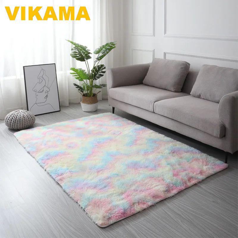 Tie-Dye Large Carpet Living Room Fluffy Floor Mat Super Soft Children's Room Non-Slip Home Decoration Bedroom Rug Washabl