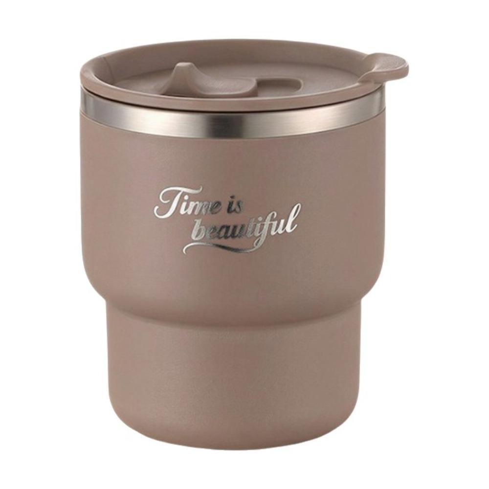 Stainless Steel Insulated Coffee Cup Portable Leak-proof Pocket Thermal Mug with Lids Anti Scald Double Wall Mug Car