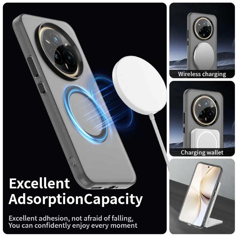 Для Realme 14 Pro Plus 14Pro Магнитный чехол для беспроводной зарядки Magsafe для Realme14 Pro 14 Pro+ Candy PC + TPU противоударный бампер