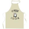 Tablier de cuisine - Planetee - Motif Musique "C'est la vie" - Coton résistant - Impression durable France