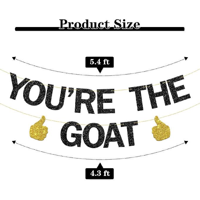 You're the Goat Banner Funny Happy Birthday Goat Decorations Greatest of All Time Graduation Retirement Party Supplies
