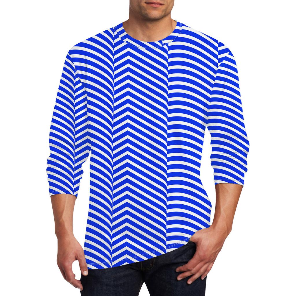 Муж. Футболка Круглый вырез Одежда Одежда На открытом воздухе Длинный рукав С принтом Модельер Винтаж