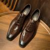 Spring and Summer Brock Oxford Shoes Men's Calfskin Single Shoes Business Dress Leather Shoes Men's Shoes Pure Leather