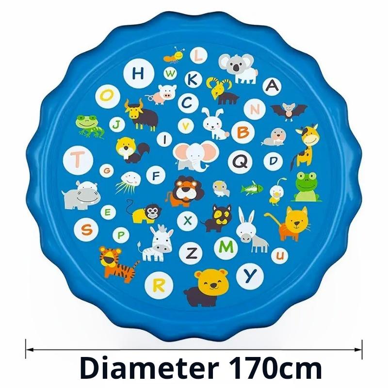 Нетоксичный детский надувной разбрызгиватель, коврик для игр с водой, надувная площадка для игр с распылением на открытом воздухе, лужайке, пляже, с дизайном из букв, летняя надувная подушка для развлечений 100/170 см