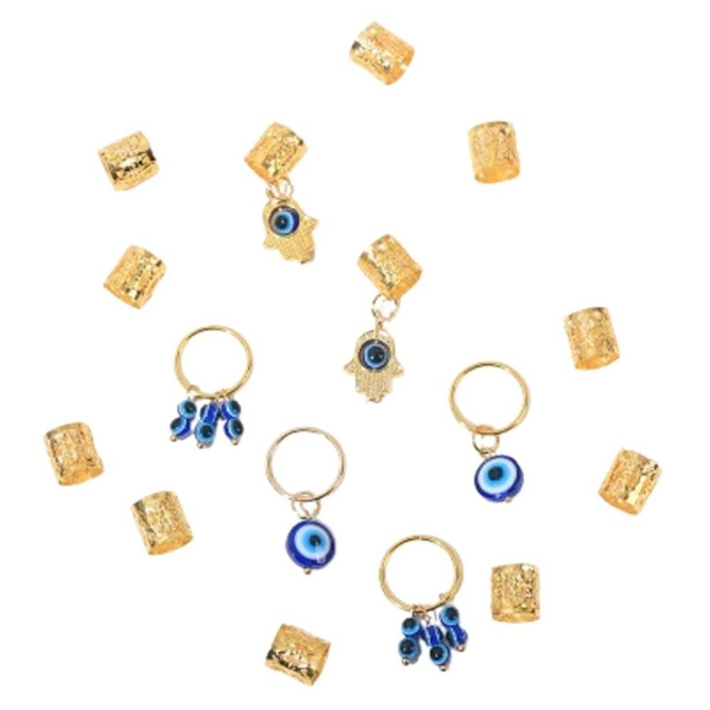 16 шт. Дреды Дреды Бусины Глаз Дьявола Трубочки для Плетения Волос Полые Кольца для Волос Мужские