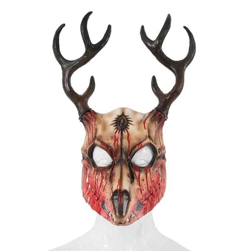 Маска оленя Маска на все лицо Маскарадная маска Маска с рогами Маска головы оленя Маска для Хэллоуина Маска для карнавала