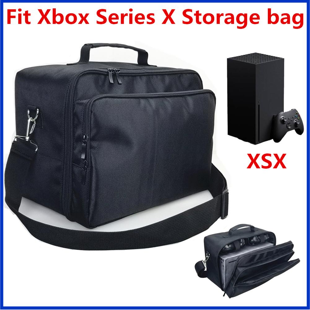 Двухслойная сумка для переноски игровой консоли Xbox Series X/S, беспроводных контроллеров и аксессуаров, водонепроницаемая защитная сумка на плечо