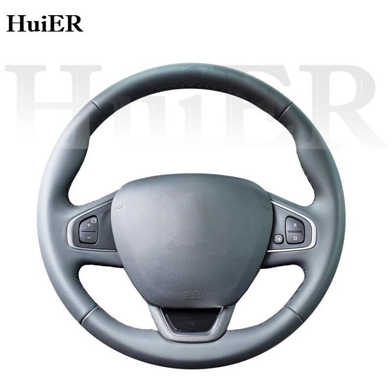Чехол на руль автомобиля для Renault Clio 2013-2019, ручная работа, настраиваемый, нескользящий, из микрофибры, плетеный, аксессуары для интерьера