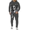 Mens Tracksuit Autumn And Winter Hoodie +Pants Two Piece Set Cool 3D Skull Print Mens Fashion Hoodies Sweatshirts Suits