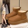 Thick-soled Snow Boots Women's New Winter Ugly Cute Big Head Piled Thickened Cotton Shoes Warm Bread Cotton Boots