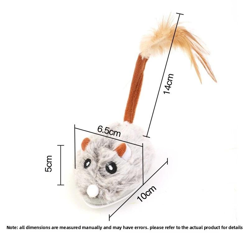 Realistic Cat Plush Mouse Toy, Interactive Cat Toys for Indoor Cats, Fun Running Mice Kitten Toys for Exercise, Cute Pet Toys