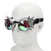 Steampunk Goggles Retro PC ABS with Elastic Band Kaleidoscope Rave Glasses for Party Gloss Silver