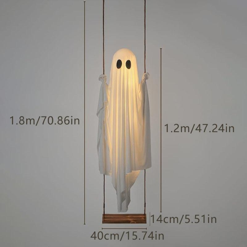 Eerie Halloween Specter Ornament LED Hanging Decoration for Night Spookiness