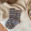 Coffee Color Warm Velvet Embroidery Versatile Trendy Socks Puppy Mid-Leg Socks Plush Warm Stockings Are One Size