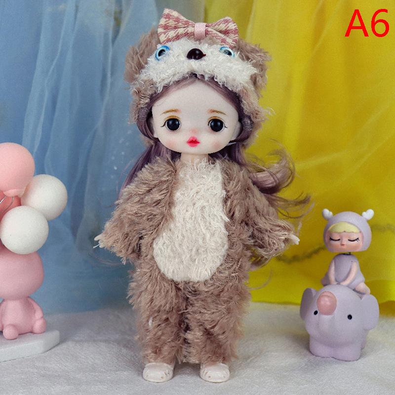 17 см Мини Кукла Подвижный Шарнир с Одеждой и Обувью 3D Кукла Девочка Игрушка Подарки