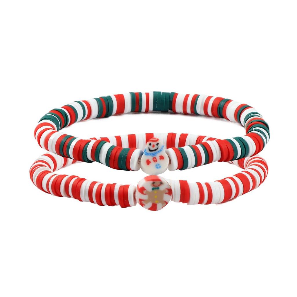 Versatile Colorful Polymer Clay & Acrylic Beaded Christmas Bracelet