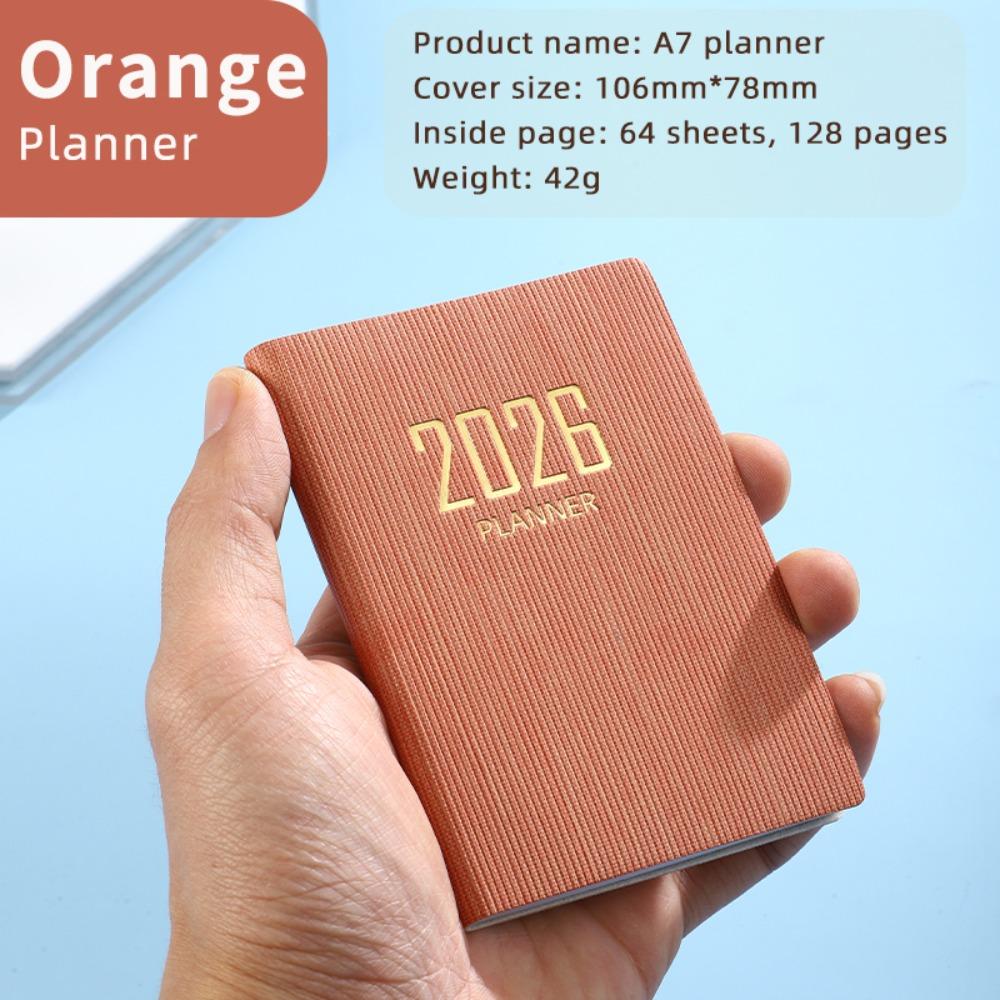 With Calendar 2026 Agenda Book A7 Notebooks Portable To Do List English Notepad  Students