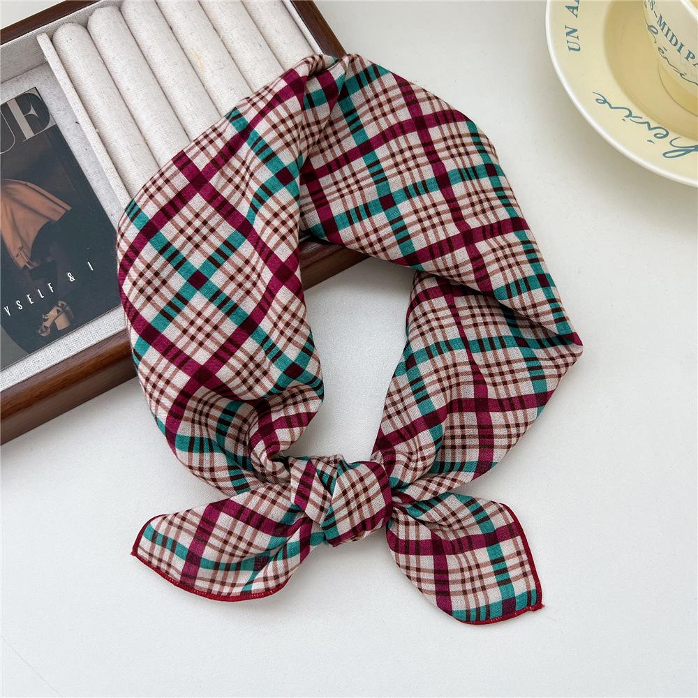 Маленький квадратный шарф из хлопка и льна, шелковый шарф, женский, весна и осень, новый стиль, художественный и универсальный, модный, темпераментный шарф-повязка на голову