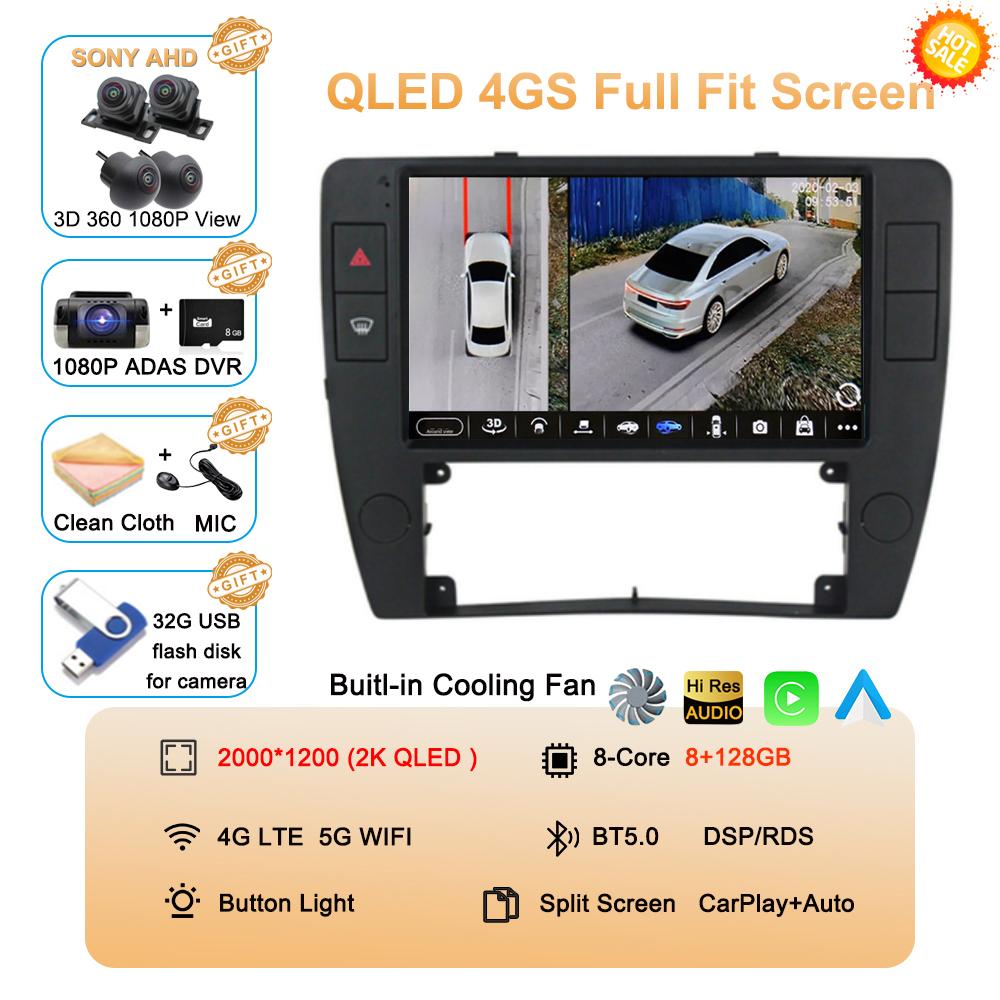 Android 14 Автомагнитола Carplay для Passat B5 2000 2001 2002 2003-2005 Авто 4G Мультимедиа GPS 2 Din Плеер DSP Навигация