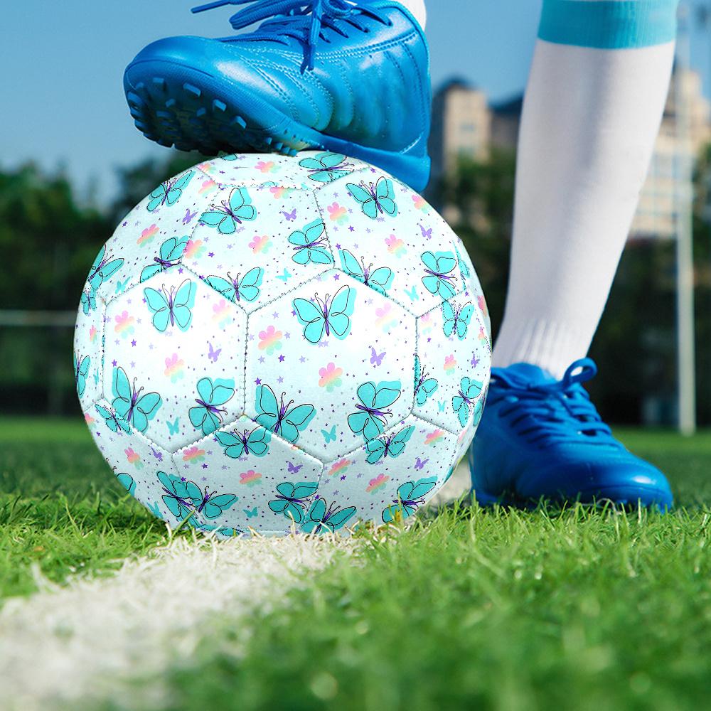 1PC Butterflies Stars Fantasy Soccer Ball Size 5 Football Machine Sewn Indoor/Outdoor Universal Football Gift W13