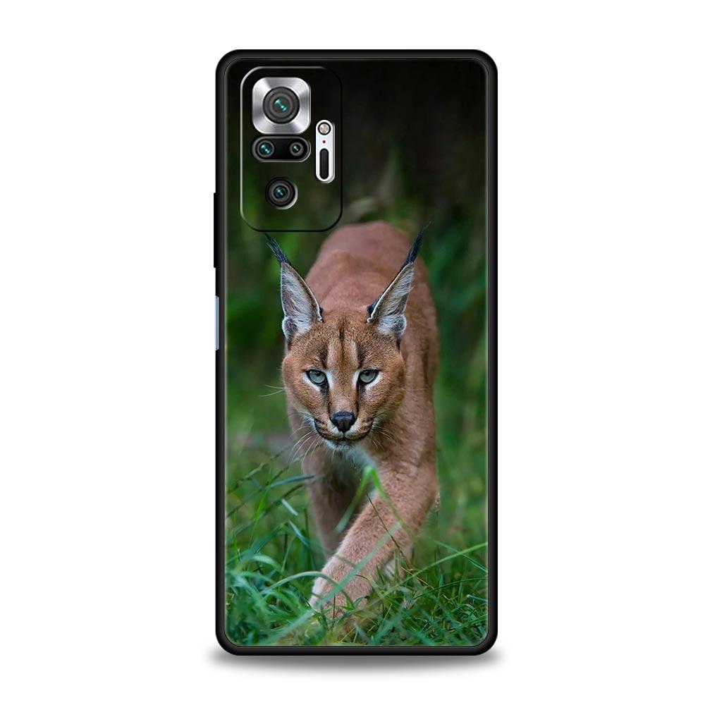 Чехол для телефона для Xiaomi Redmi Note 14 13 12 Pro Plus 5G 9S 9 10 11 4G 14C 13C 12C 10C 9C 9A Мягкий чехол Африканская Рысь Каракал Кошка