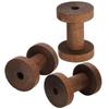 3pcs Wood Wooden Spools Dark Brown Wooden Bobbins Thread Organiser Sewing Spools  Crafts DIY