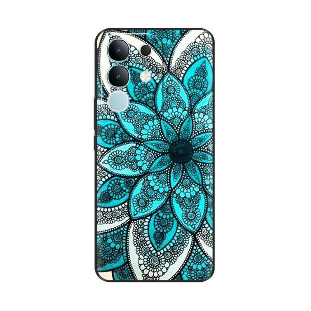 Чехол-крышка для Vivo Y29 4G 2025 Милые Цветы Мягкий Силикон Capa Чехлы для Телефона Для Vivo Y29 4G Чехол Мультяшные Ударопрочные Сумки Coque