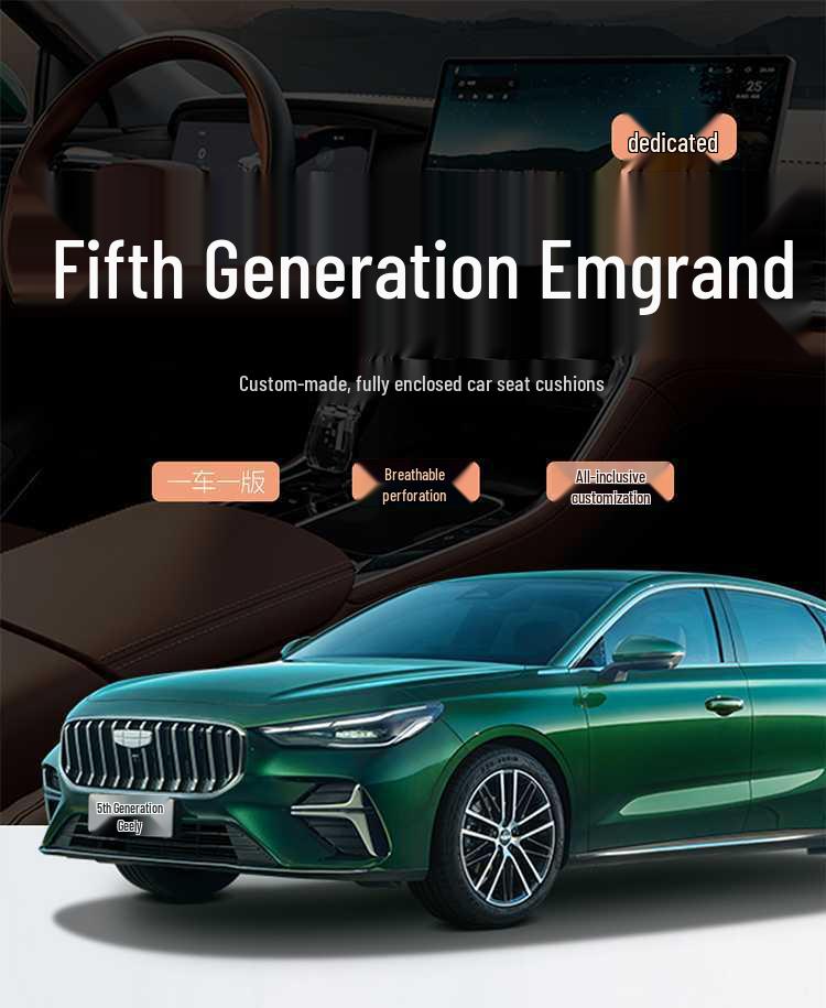 Премиальные чехлы на сиденья с полным покрытием для Geely Emgrand 5-го поколения 2026 года, всесезонные подушки для автомобильных сидений