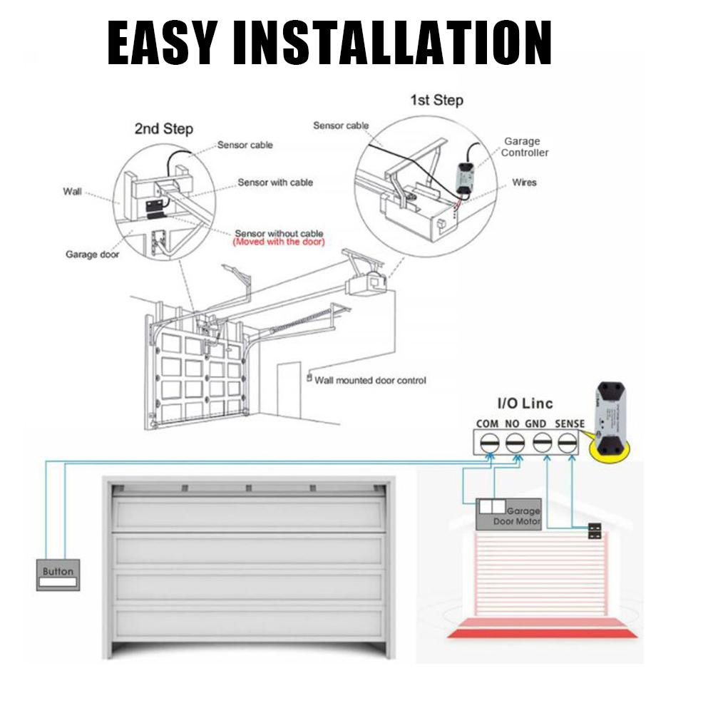 Aoresac Smart WiFi устройство открывания гаражных ворот Tuya Smart Life APP удаленное время Голосовое управление Сети 2,4 ГГц