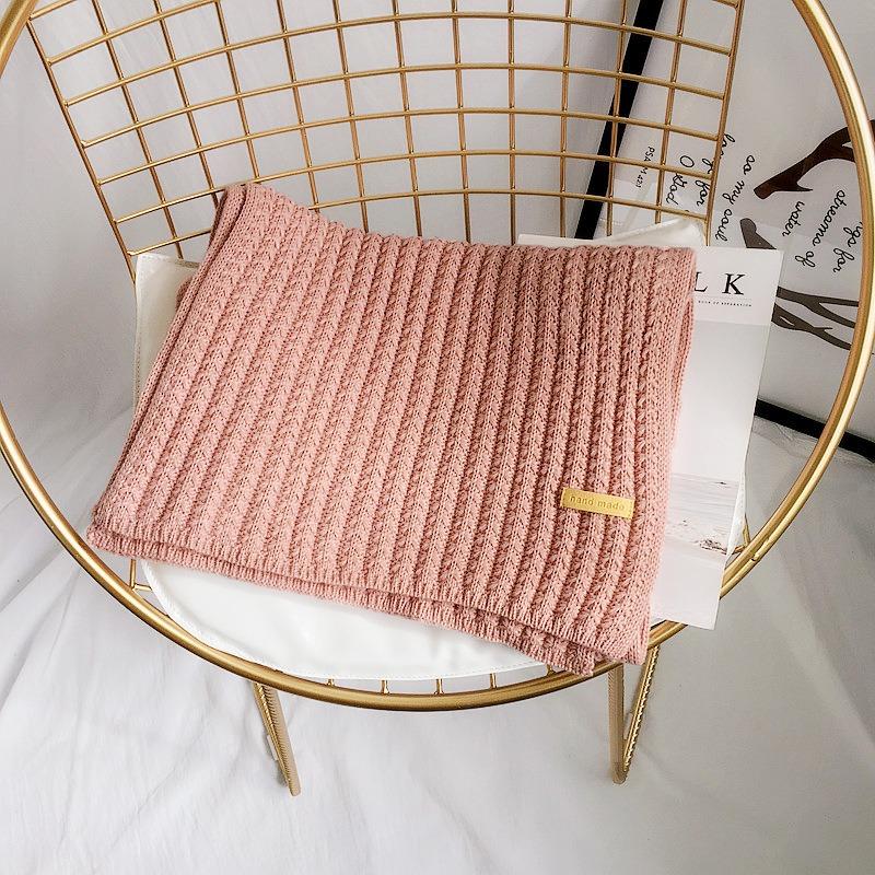 Coarse Knitted Scarf Women's Winter Korean Versatile Thick Warm Scarf Student Solid Color Scarf