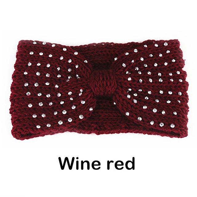 Зимние вязаные повязки на голову для женщин. Теплая повязка на голову крючком со стразами. Шерстяные теплые повязки для волос. Широкий головной убор в виде тюрбана. Модные аксессуары для волос.
