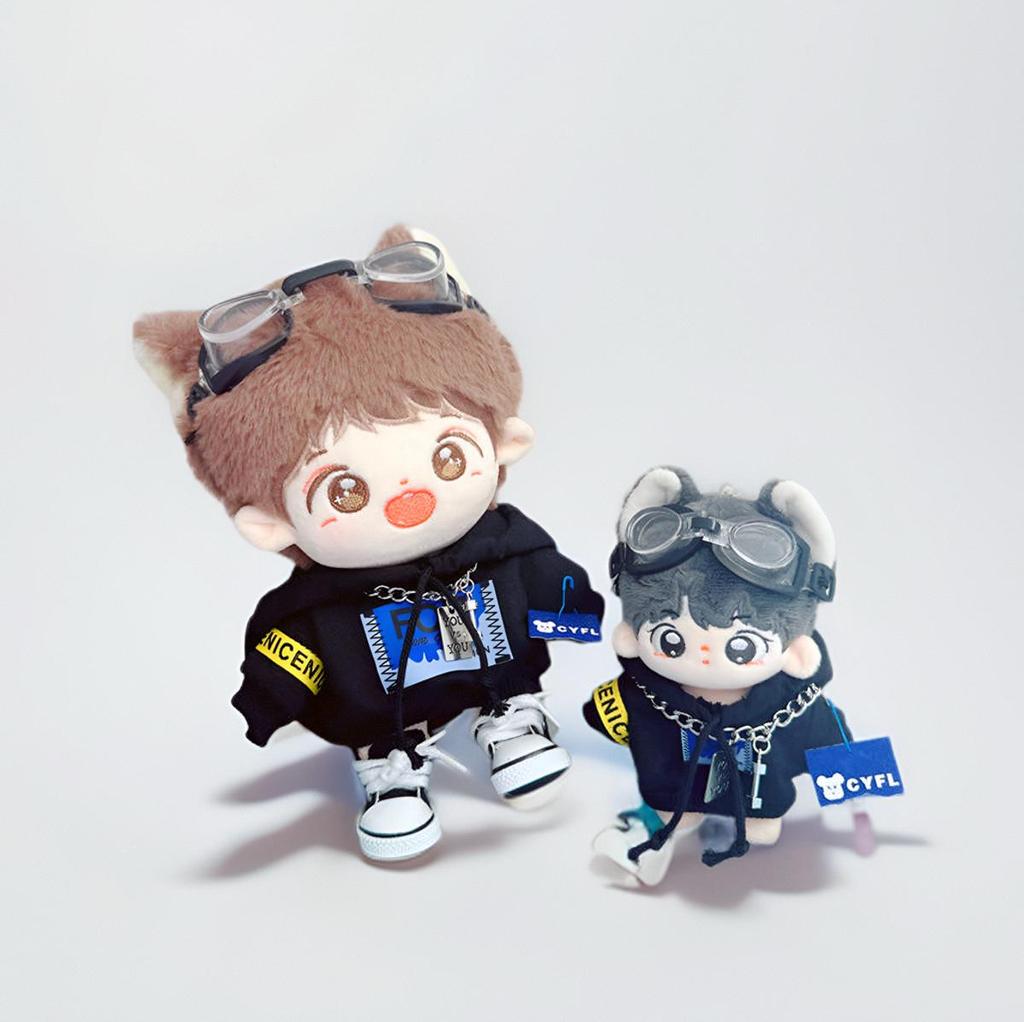 Повседневный наряд для куклы-мальчика: Хлопковый свитер и очки для кукол 10-20 см