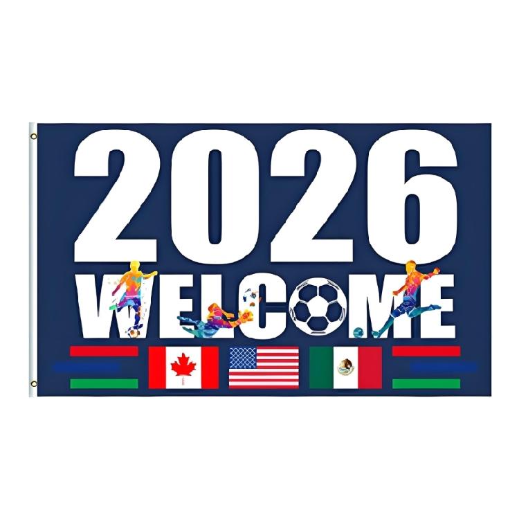 Флаги Америки, Канады, Мексики Флаг Чемпионата мира 2026 Флаг-баннеры Уличные Внутренние Двор Сад Газон Праздничные Баннеры-украшения Вывеска