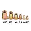 20/10 Pcs Flat Head Rivet Nut Binding Insert Nut M3 M4 M5 M6 M8 M10 M12 Carbon Steel