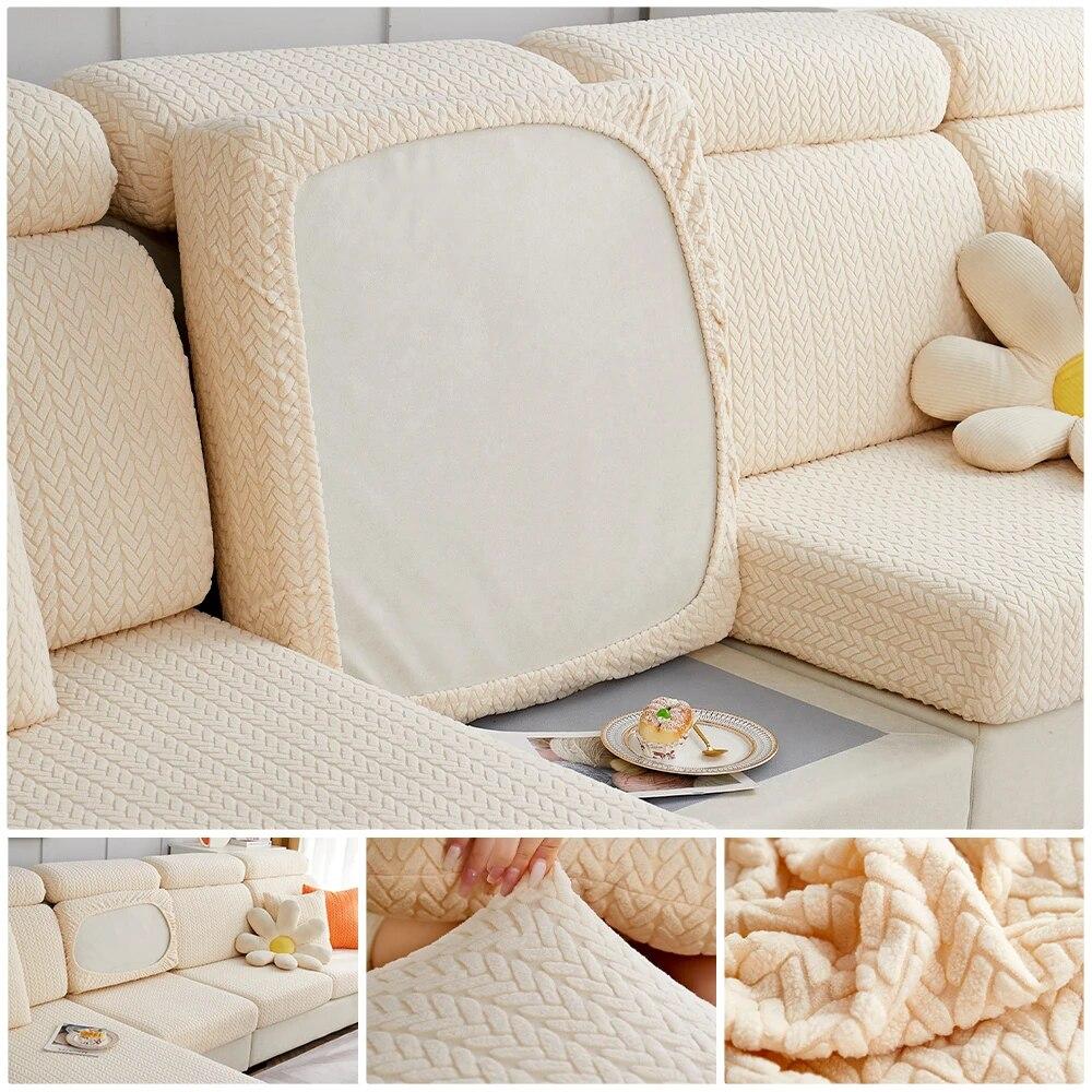 Эластичные утолщенные чехлы на диванные подушки с рисунком, жаккардовый чехол для дивана для гостиной, защита L-образной формы, чехол для углового дивана