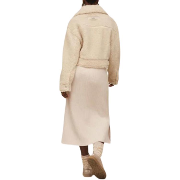 UGG Женская куртка с коротким плюшем, однобортная, с длинными рукавами 1171459-NLI