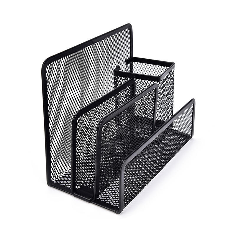 1Xblack Mesh Letter Paper File Storage Rack Holder Tray Organizer Desktop Office